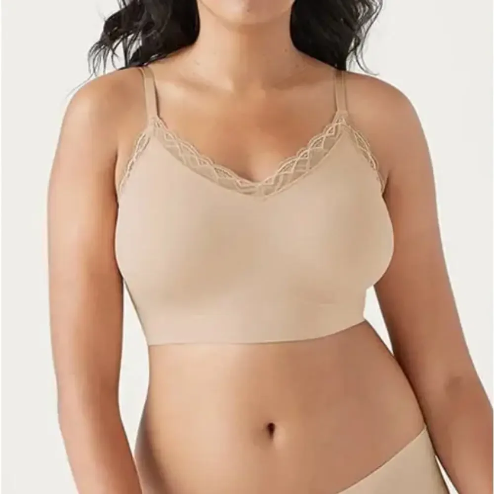 True Body Lift Lace Triangle Bra in Nude, Size XS